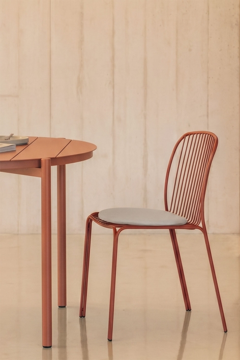 Chaise de salle à manger en acier Anerina - Terracota