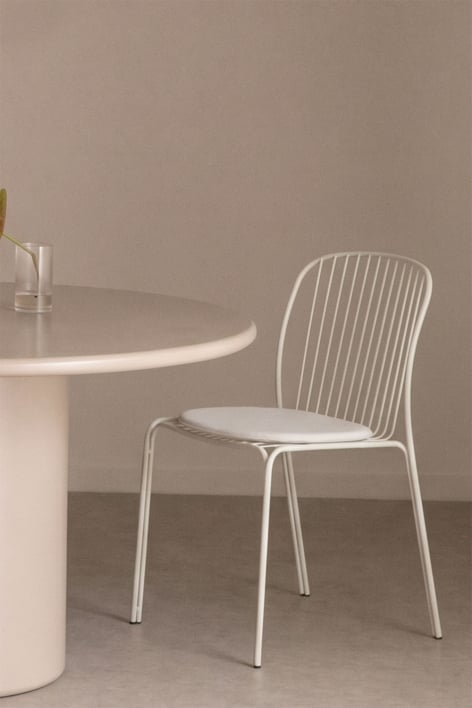Chaise de salle à manger en acier Anerina - Blanc Gardenia