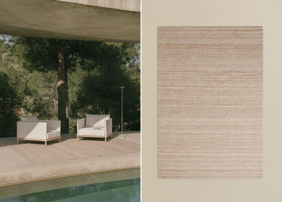 Tapis d'extérieur rectangulaire en polyéthylène Rosauran