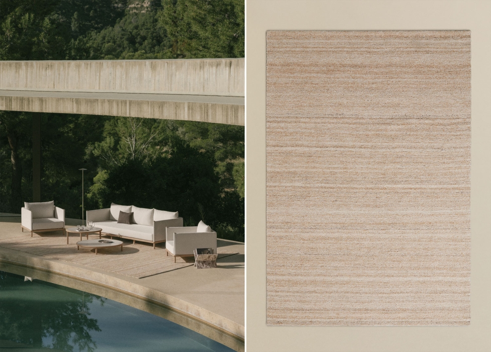 Tapis d'extérieur rectangulaire en polyéthylène Rosauran