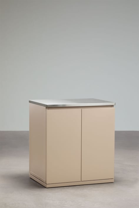 Module de rangement pour cuisine modulaire d'extérieur en acier Rivana