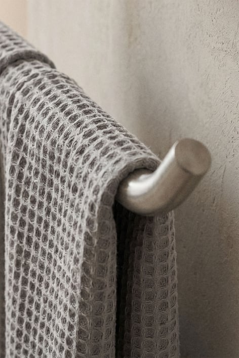 Porte-serviettes mural avec barre 30 cm en acier inoxydable gris brossé Rovent