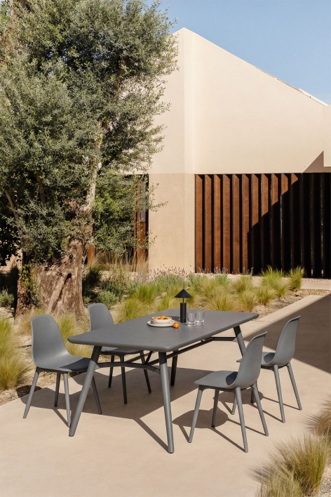 Table de jardin rectangulaire 135x80 cm en polypropylène Scand - Gris Graphite