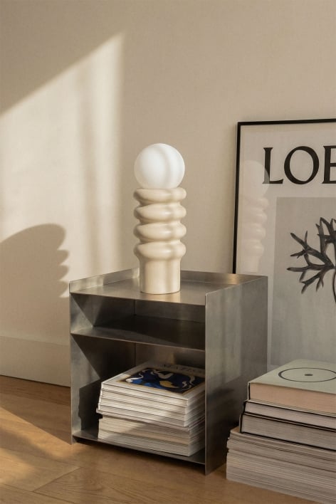 Lampe de table 40 cm en céramique avec boule en cristal Kryx