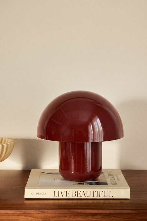 Lampe de table ↑30 cm en fer Zyora - Vin Rouge