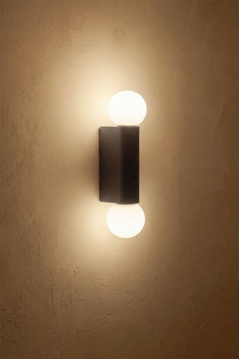 Applique mural avec 2 boules en cristal pour extérieur en aluminium Irvine