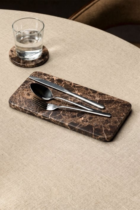 Table rectangulaire de service 40x20 cm en marbre Zairex