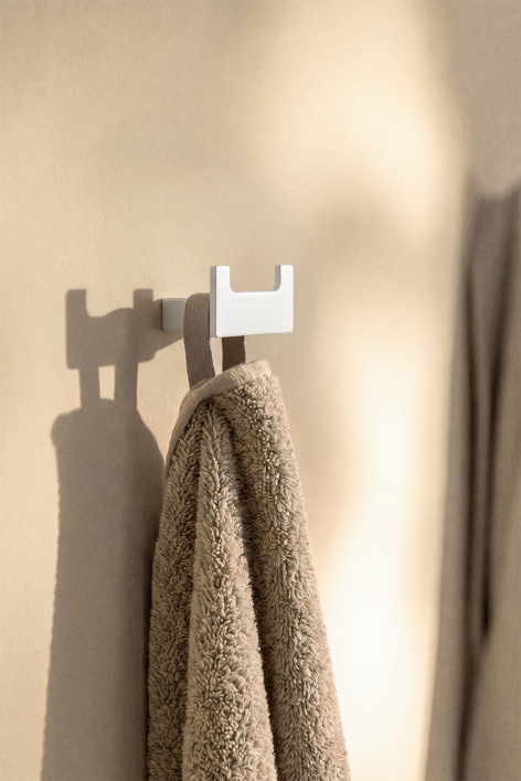 Patère pour salle de bain en acier inoxydable blanc Olvam - Blanc