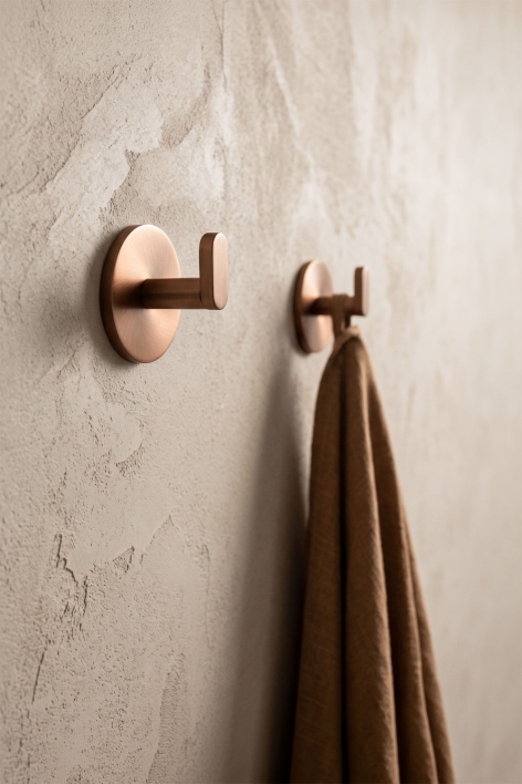Patère adhésive pour salle de bain en acier inoxydable or rose Caldrumi
