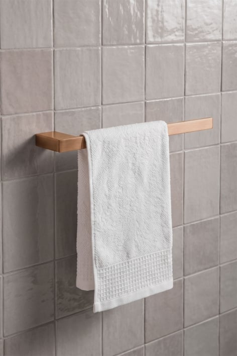 Porte-serviettes mural avec barre 30 cm en acier inoxydable or rose brossé Olvam