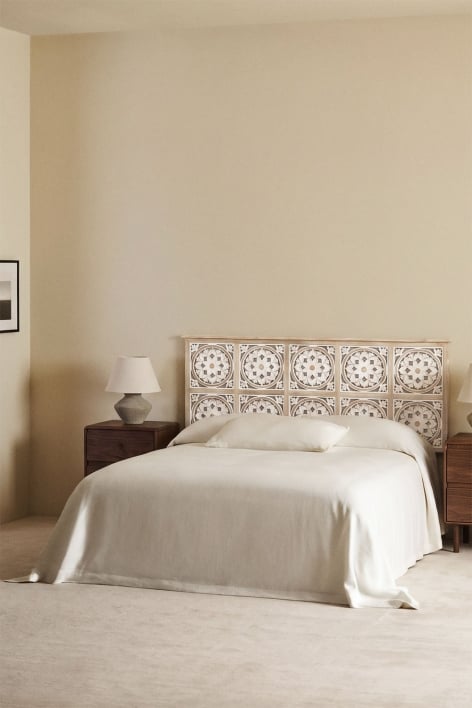 Tête de lit pour lit de 200 cm en bois de manguier clair Ardel