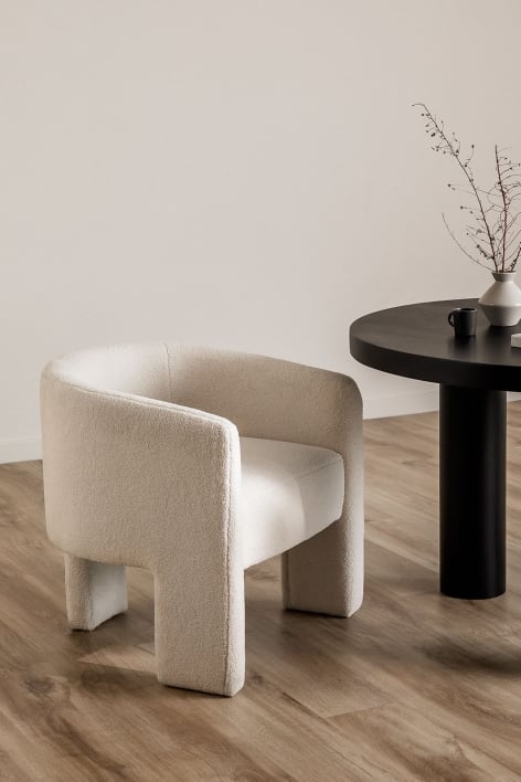 Chaise de salle à manger avec accoudoirs rembourrée Xastru - Mouton Blanc