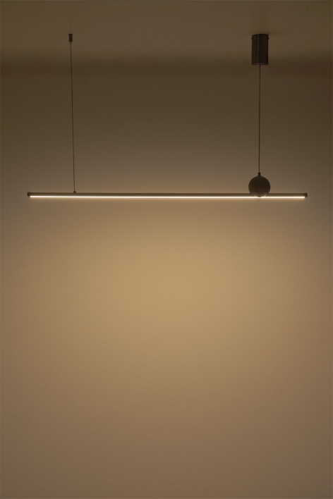 Suspension linéaire LED 100 cm en pierre naturelle et fer Lanuvio