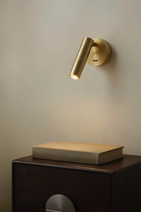 Applique mural LED orientable en aluminium Keyne - Or brossé
