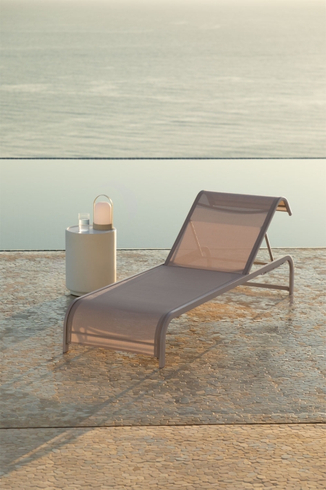 Chaise longue inclinable en acier Marietta