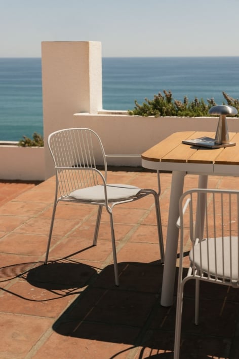 Chaise de jardin avec accoudoirs en acier Anerina