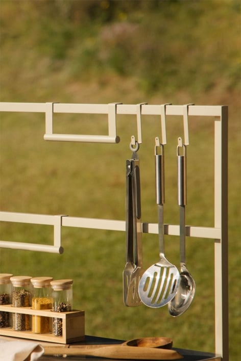 Support pour torchons pour cuisine modulaire d'extérieur en acier Rivana