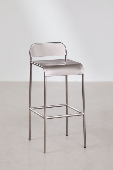 Pack de 2 tabourets hauts en acier inoxydable Narnial