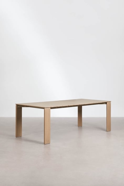 Table de jardin rectangulaire en bois d'acacia Kandroa