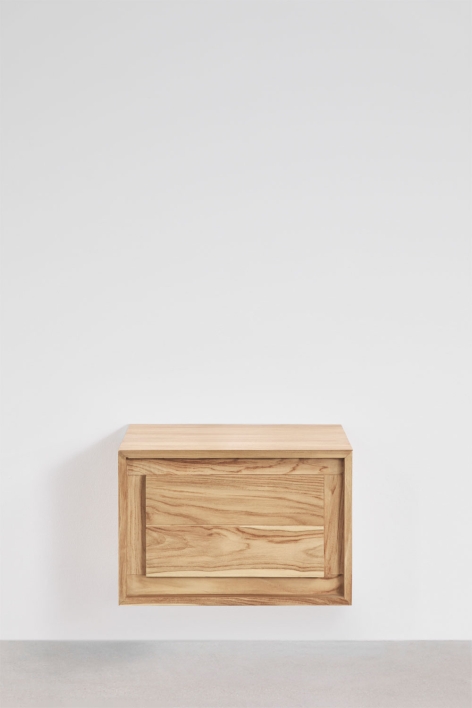 Ensemble meuble de salle de bain suspendu 60x45 cm en bois de teck Jabari