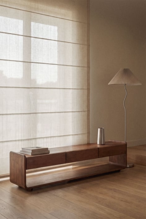 Meuble TV 180x40 cm en bois d'acacia foncé Tinsley
