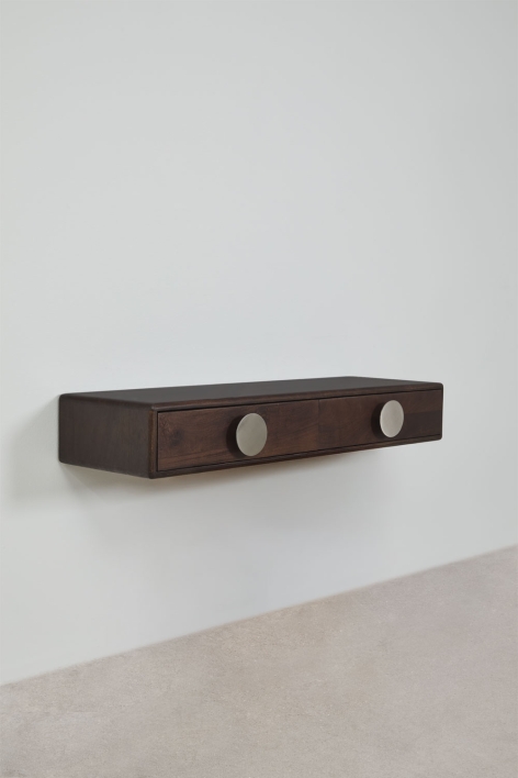 Console d'entrée murale 100x30 cm en bois de manguier et acier inoxydable Melisand