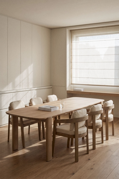 Table à manger rectangulaire 260x115 cm en bois d'acacia Vetra - Acacia Marron Clair