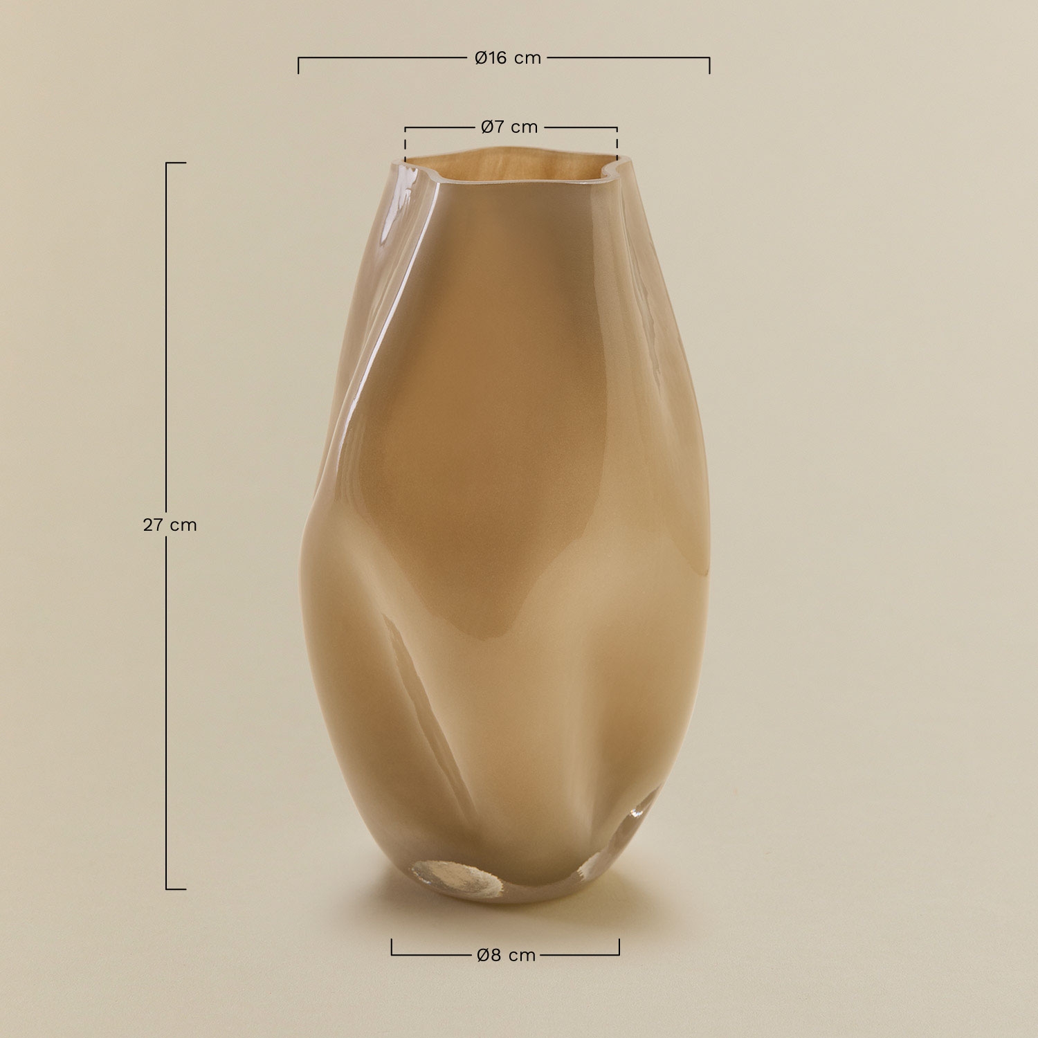 Vase en verre Drely, mesures