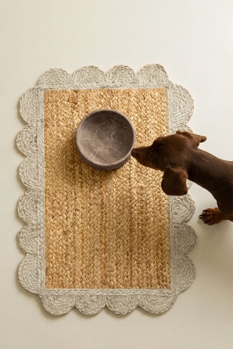 Tapis pour animaux rectangulaire 30x50 cm jute beige - brun Lolseb