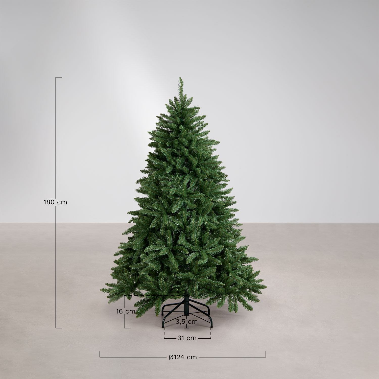 Sapin de Noël Ivero, mesures