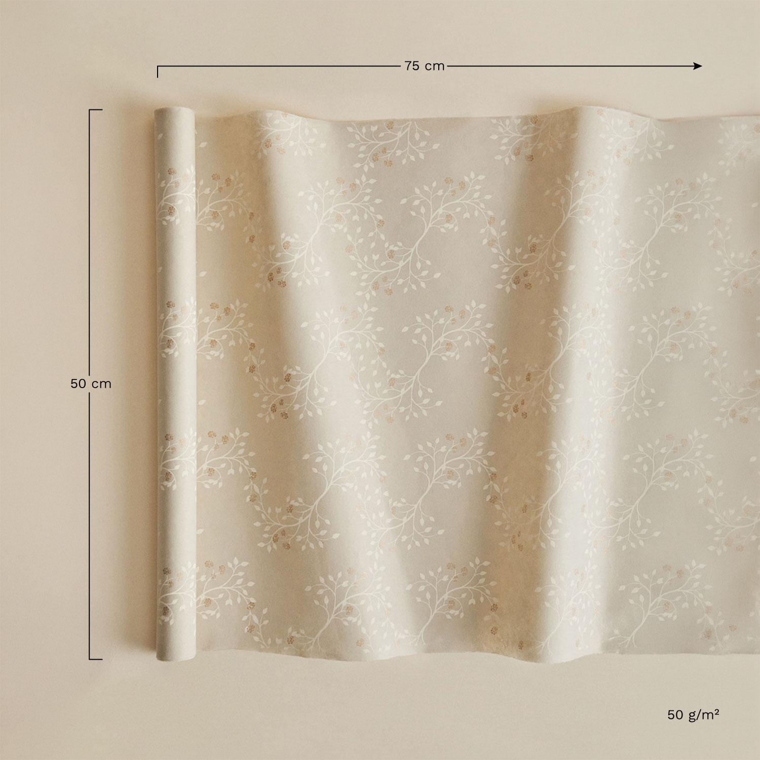 Papier cadeau Zaurac, mesures