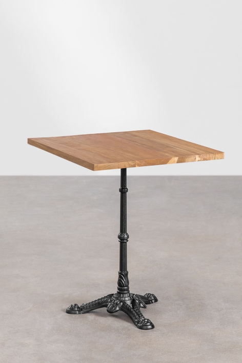Table de bar carrée en bois d'acacia Azteca - Bois D'Acacia - Noir