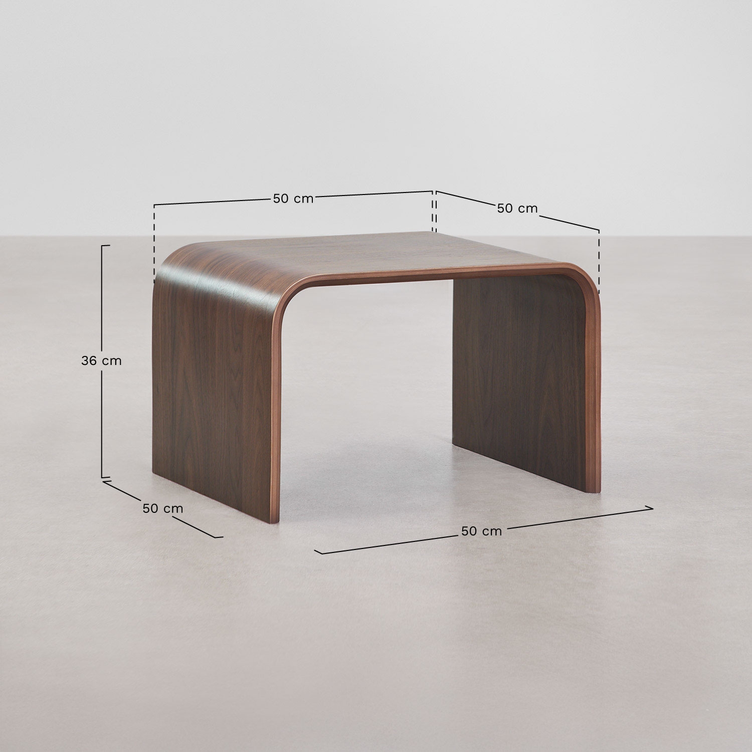 Tables d'appoint gigognes rectangulaires en MDF et placage Namibia, mesures