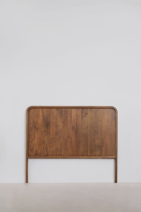 Tête de lit pour lit de 135 cm en bois de manguier foncé Maupaul
