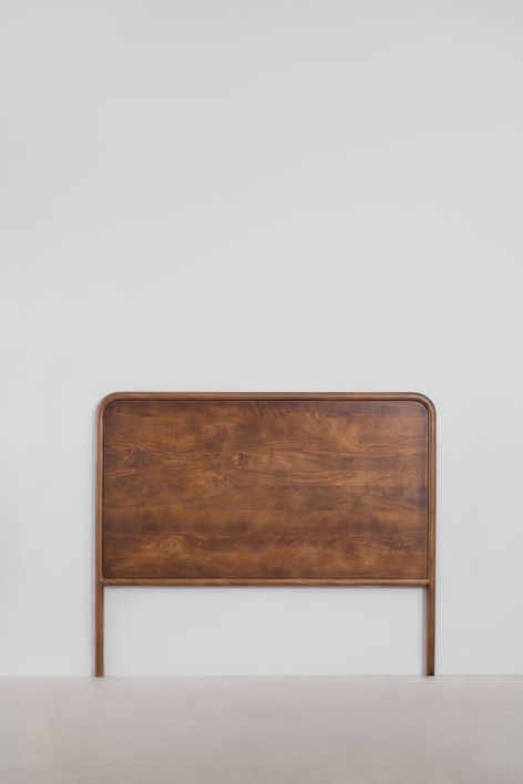 Tête de lit pour lit de 150 cm en bois de manguier foncé Maupaul