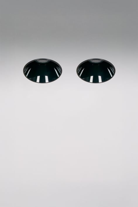 Pack de 2 downlights LED sans bord Ø5,3 cm en aluminium avec allumage et extinction progressifs Luisiana