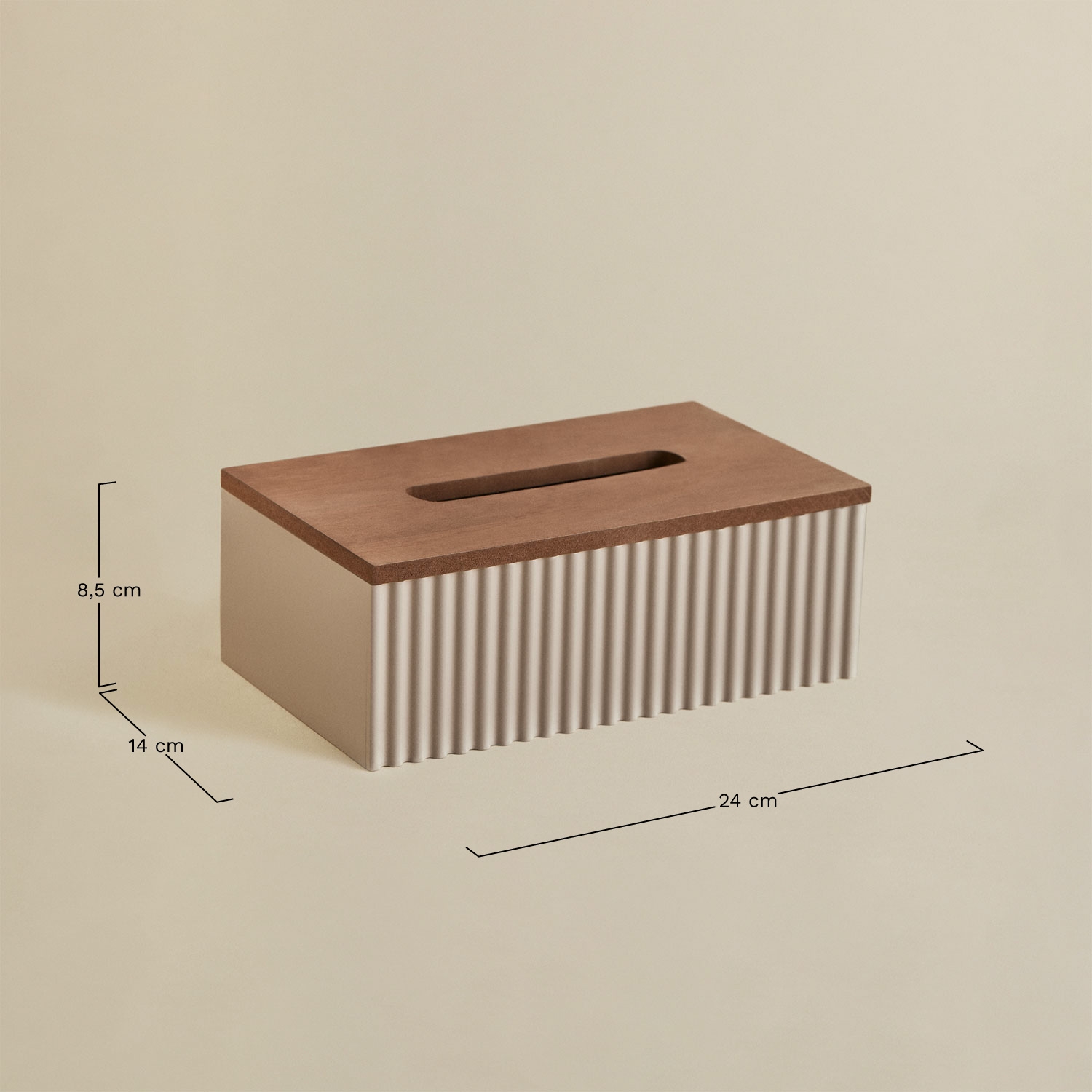 Boîte à mouchoirs en MDF Garleia, mesures