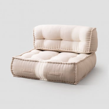 Canapé Modulaire En Coton Yebel Beige Crème - Sklum