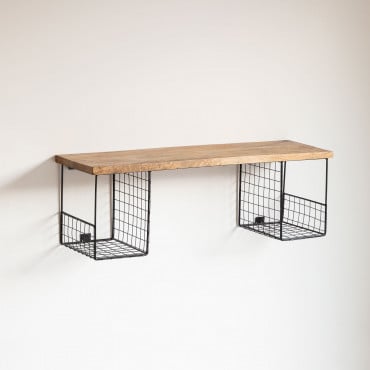 Étagère Murale Avec Rangement Narton Bois De Teck - Sklum