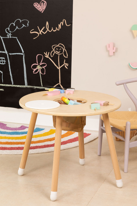 Table Montessori Réglable En Hauteur Pour Enfant – Bois Blanc, 79x35 Cm, 3 Hauteurs (45-55 Cm)