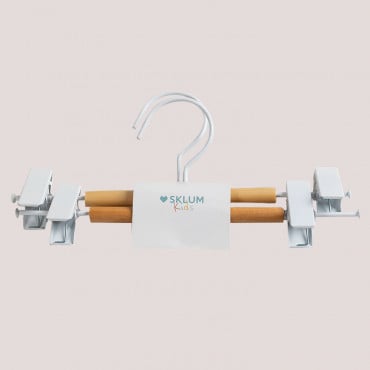 Lot De 2 Cintres Avec Clip Corin Kids Blanc - Sklum