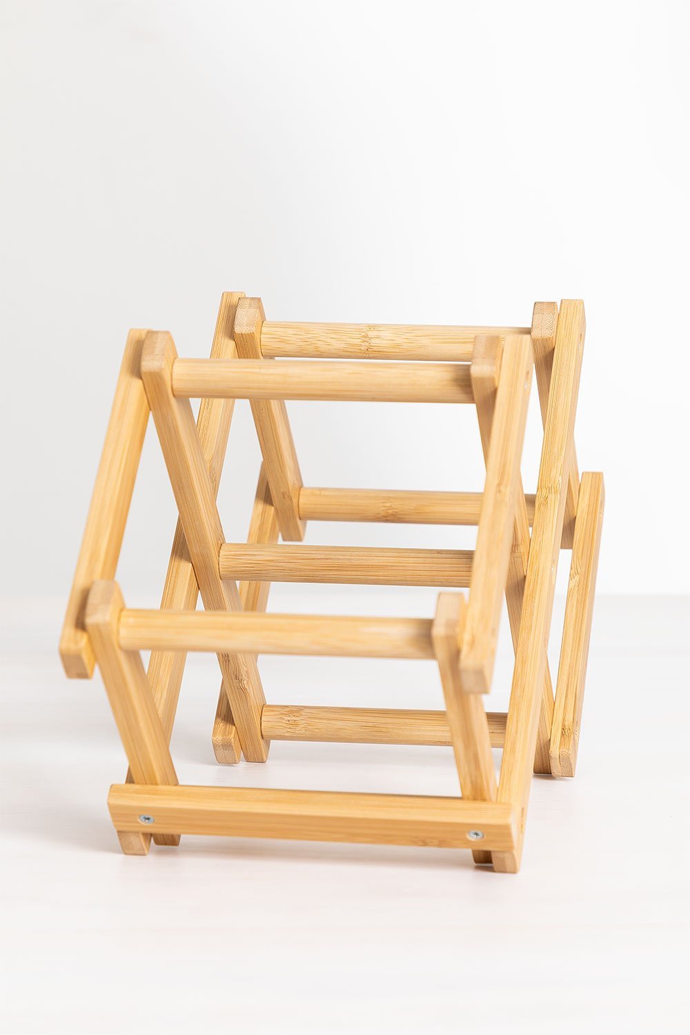 Casier à bouteilles pliable pour 3 bouteilles en bambou Pascal, image de la galerie 3