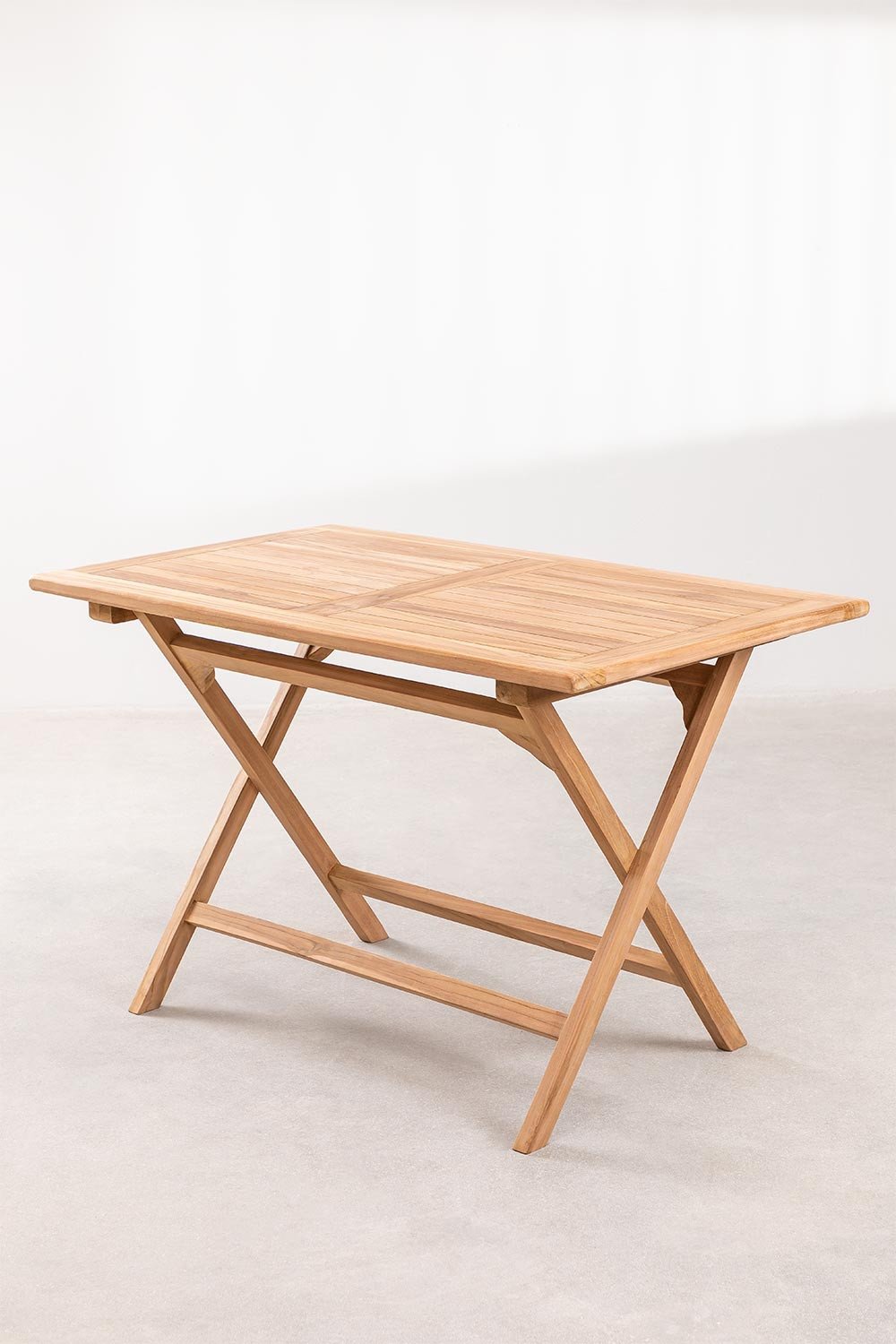 Table de Salle à Manger Pliable Rectangulaire en Bois de Teck (120x70 cm)  Pira - SKLUM