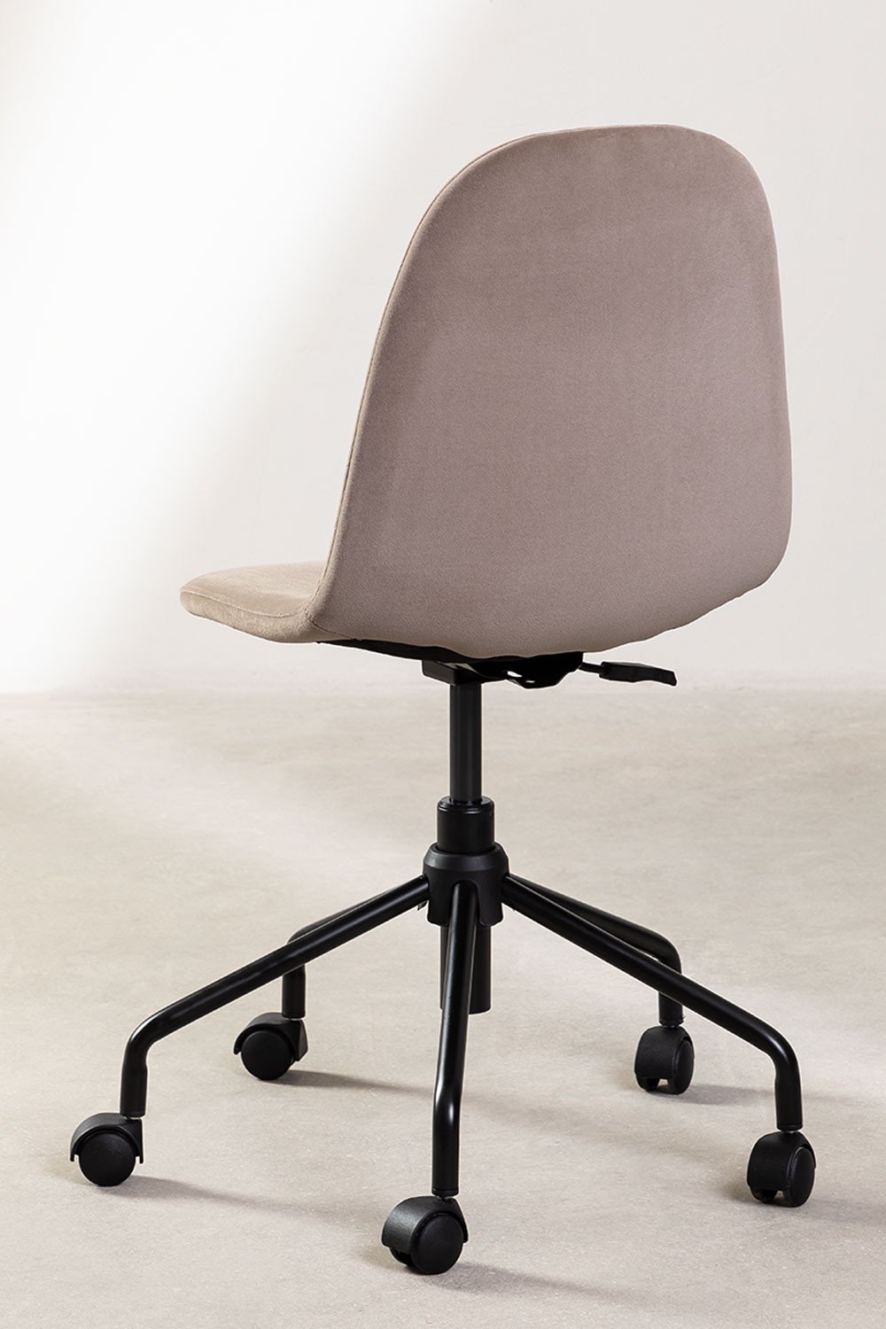 Chaise de bureau ROLLING en velours noir - Chaise sur roulettes