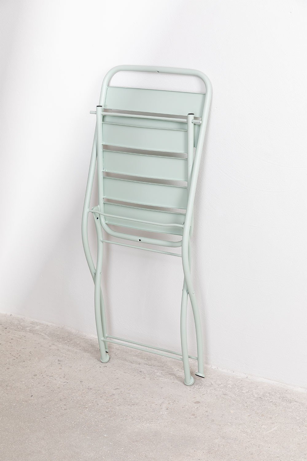 Set de table carrée 60x60 cm pliable et 2 chaises pliantes en acier Janti, image de la galerie 5