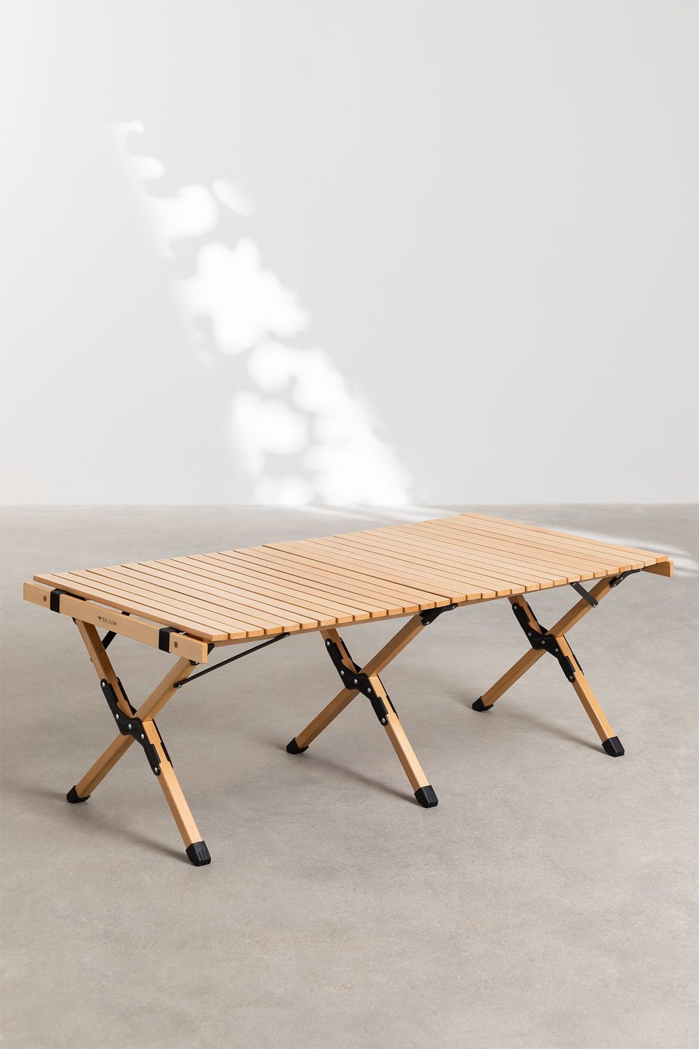 Table de camping pliante rectangulaire en bois de hêtre (121x60 cm) Sahara  - SKLUM