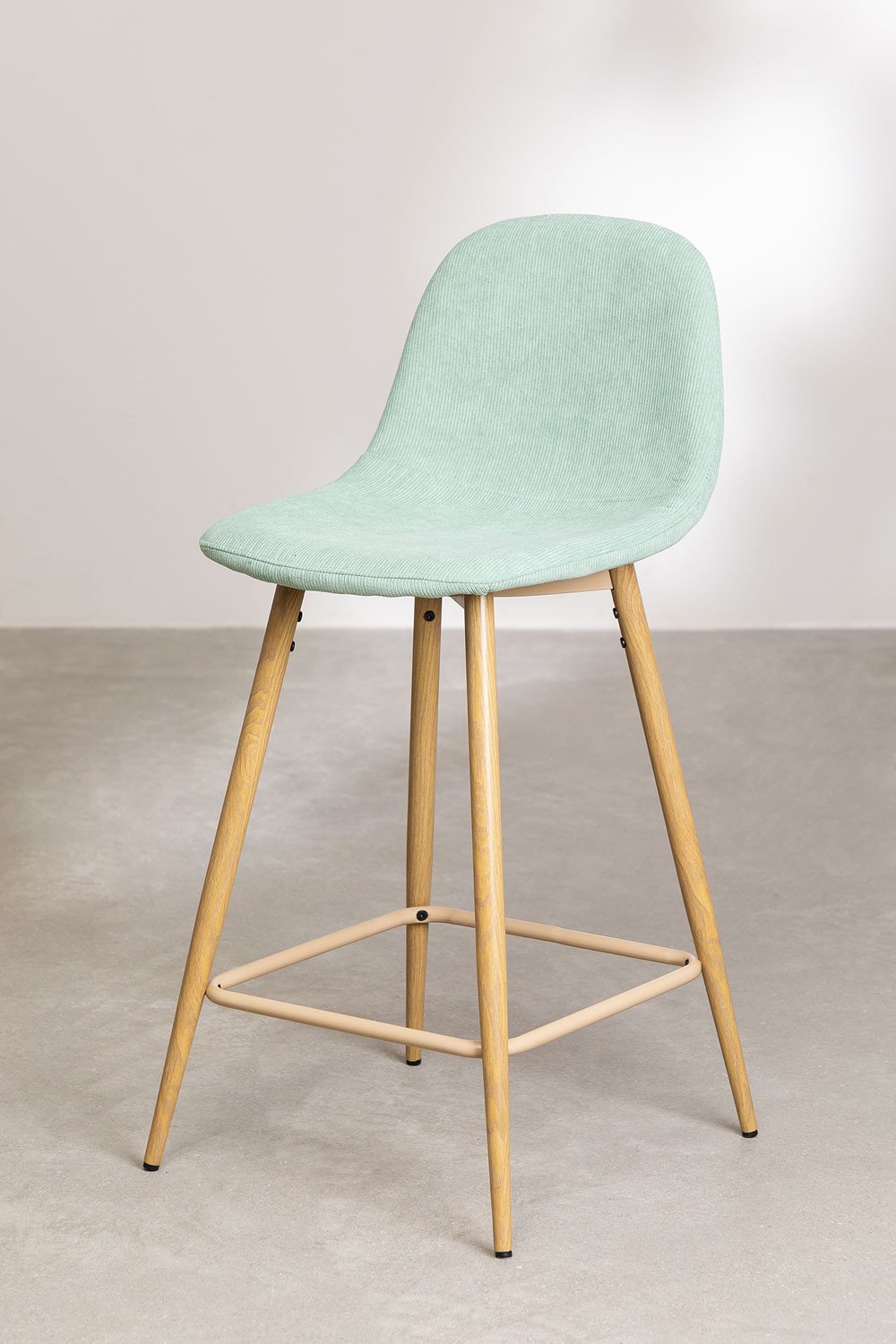 Tabouret haut en velours côtelé Glamm, image de la galerie 2