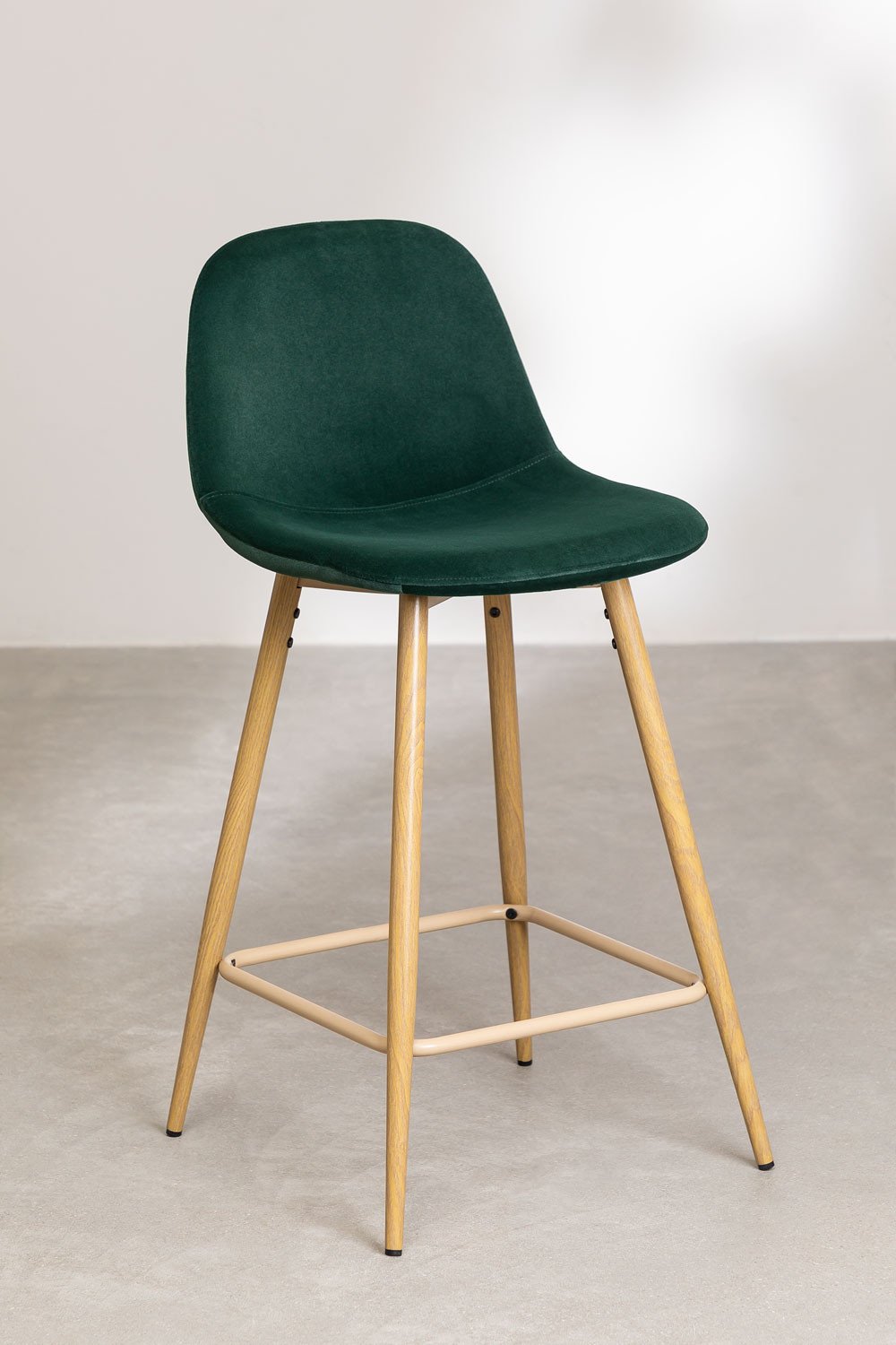 Tabouret haut en velours Glamm, image de la galerie 2