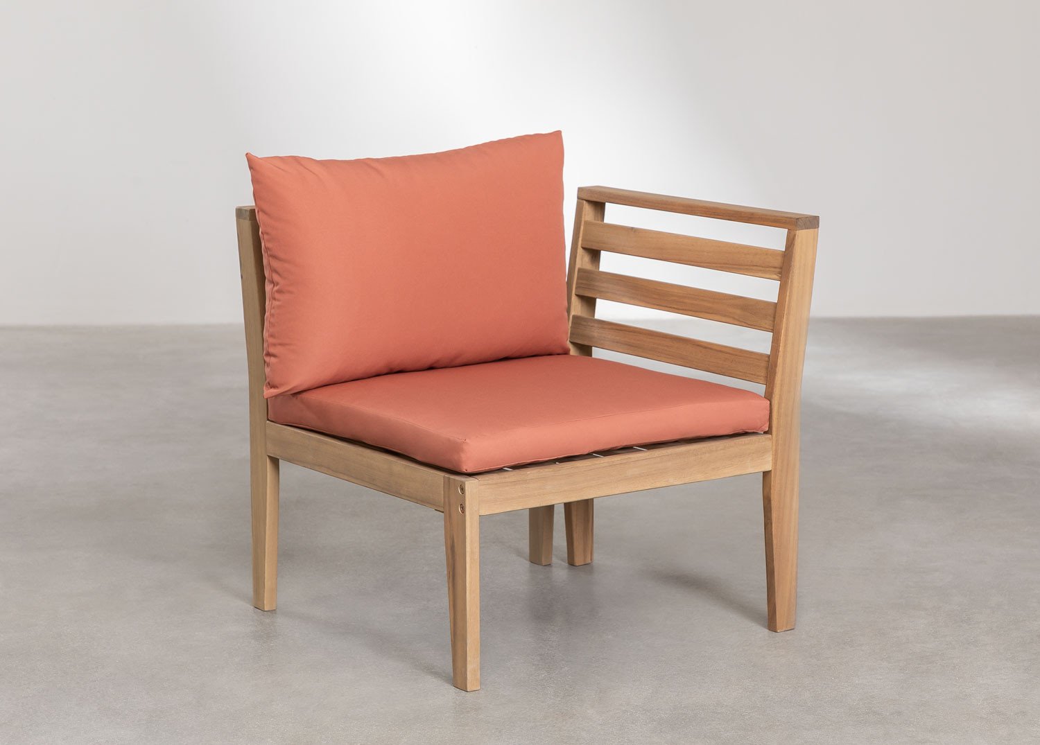 Canapé de jardin modulable 4 pièces avec accoudoirs en bois d'acacia Filips         , image de la galerie 5