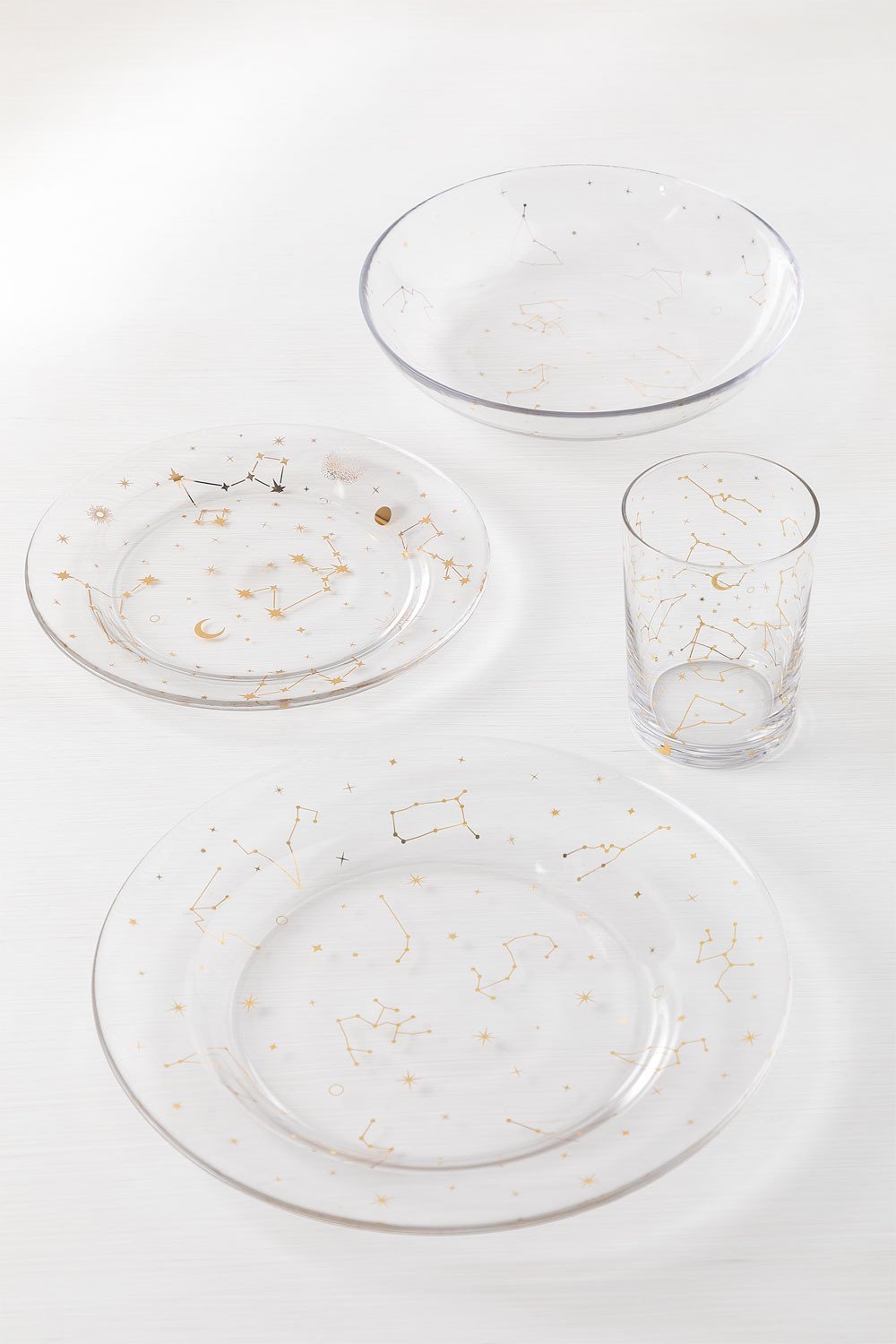 Pack de 4 assiettes plates en verre Lyra, image de la galerie 6